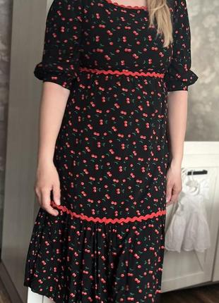 Чарівне фірмове плаття joanie в вишеньки як нове хлопок якісне2 фото
