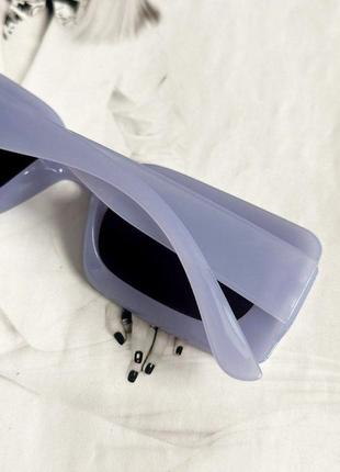 Массивные голубые очки с коричневыми линзами5 фото