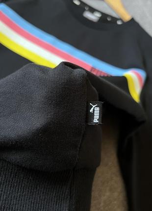 Мужской черный свитшот puma оригинал кофта свитер реглан пума размер s как новый8 фото