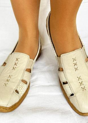 712.туфли летние, мокасины rieker antistress кожаные 40,5 г.