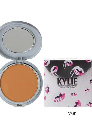 Компактна пудра kylie powder plus foundation (палітрамі а(no1,3,5), в (no2,4,6) серебряна коробка6 фото