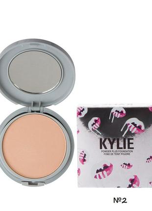 Компактная пудра kylie powder plus foundation (палитрами а(№1,3,5), в (№2,4,6) серебряная коробка3 фото