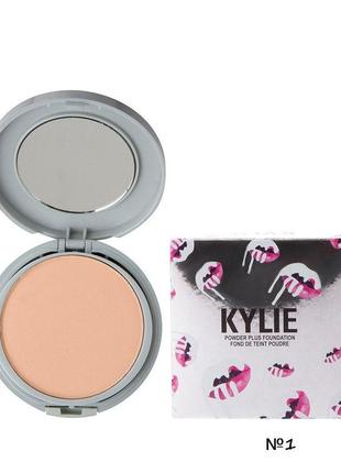 Компактна пудра kylie powder plus foundation (палітрамі а(no1,3,5), в (no2,4,6) серебряна коробка1 фото