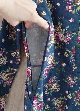 Жіноча джинсова сукня квітковий принт8 фото