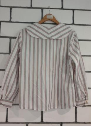 Коттоновая винтажная блузка рубашка с оригинальным воротником; frede (германия)2 фото