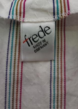 Коттоновая винтажная блузка рубашка с оригинальным воротником; frede (германия)4 фото