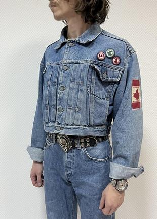Куртка тракер джинс кроп канада вінтаж vintage4 фото