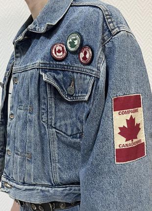 Куртка тракер джинс кроп канада вінтаж vintage6 фото
