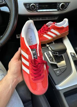 Кеды адидас adidas gazelle x gucci red white3 фото