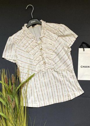 Блуза zara з рюшами з люрексом розмір м