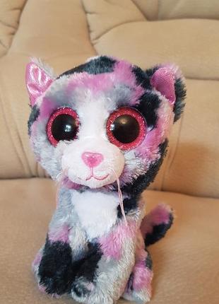 Ty beanie boos глазастик разноцветная кошка lindi 15 см