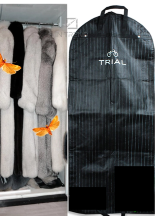 Плотный большой черный дорожный чехол для одежды сумка-чехол хранения и транспортировки органайзер1 фото
