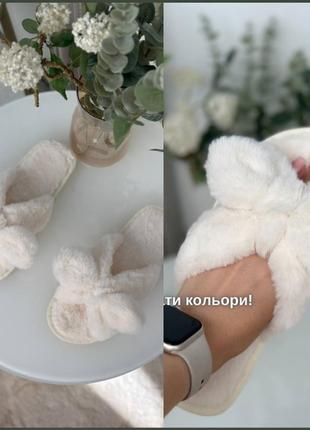 Комнатные модные меховые пушистые тапочки, домашние тапочки женские с открытым носком, красивые тапочки зайка