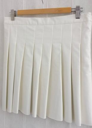 Белая теннисная юбка из экокожи от shein размер l3 фото