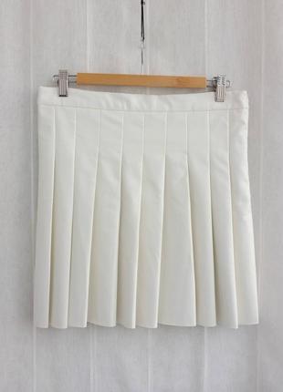 Белая теннисная юбка из экокожи от shein размер l1 фото