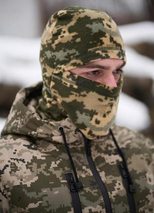 Універсальна зручна маска балаклава шапка баф зсу камуфляж піксель для військових, тактична зимова балаклава з флісу8 фото
