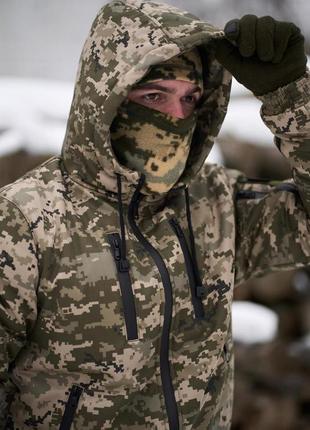 Універсальна зручна маска балаклава шапка баф зсу камуфляж піксель для військових, тактична зимова балаклава з флісу10 фото