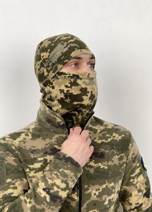 Універсальна зручна маска балаклава шапка баф зсу камуфляж піксель для військових, тактична зимова балаклава з флісу7 фото