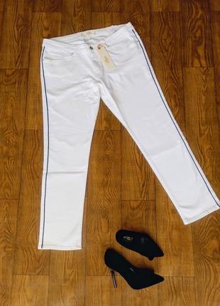 Нові жіночі білі джинси, джинси батал, жіночі білі штани, розпродаж жіночий одяг взуття аксесуари1 фото