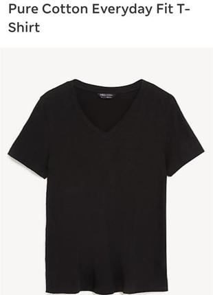 Натуральная 100 % pure cotton чёрная футболка marks and spencer2 фото