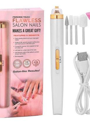 Фрезер для маникюра и педикюра flawless salon nails, ручка фрезер для маникюра