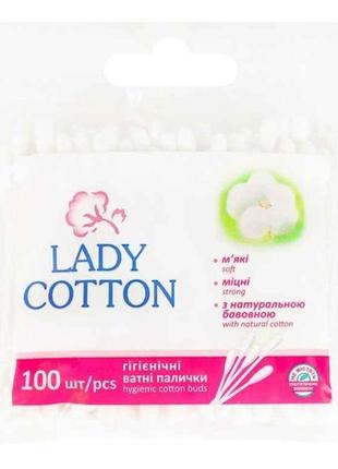 Ватні палички 100 шт (пе пакет) тм lady cotton