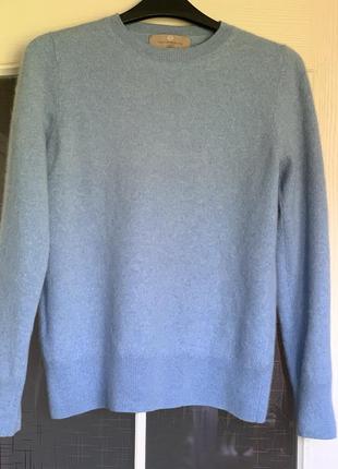 Голубой кашемировый джемпер, свитер с круглым вырезом, 100% кашемир2 фото