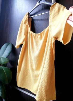 Новая, фактурная, мягенькая блуза блузка. жёлтая6 фото