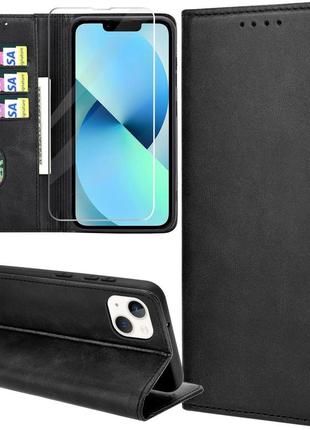 Чохол для мобільного телефону zyimou для iphone 13, чохол із захистом екрану, шкіряний чохол з функцією підставки та слотом для ка