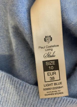 Голубой кашемировый джемпер, свитер с круглым вырезом, 100% кашемир5 фото