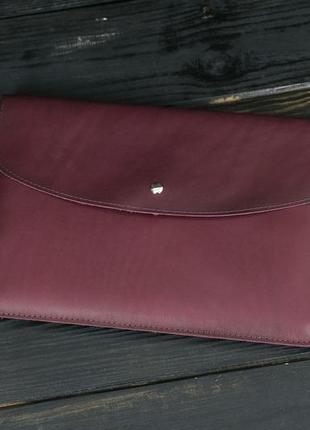 Кожаный чехол для macbook дизайн №35, натуральная кожа итальянский краст, цвет бордо2 фото