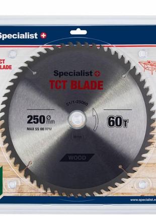 Диск пильный по дереву 250 x 60t x 30/20 мм specialist+