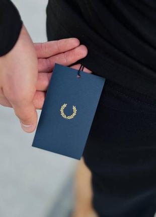 Шорти fred perry на лампасах чорний10 фото