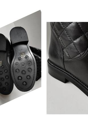 Чоботи miraton стьобані жіночі шкіряні демісезонні чоботи труби чоботи з утеплювачем9 фото