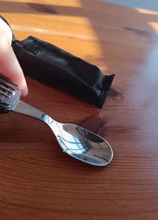 Westunne мультитул 6в1 столовий набір складана ложка вилка ніж універсальний тактичний сталь 420