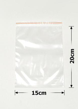 Пакети пакувальні із застібкою zip-lock 15х20 см (упаковка 100 шт)