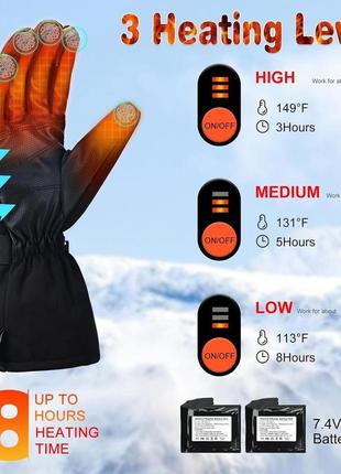 Перчатки с подогревом covvy, 3 регулируемые по температуре нагрева лыжные перчатки с...