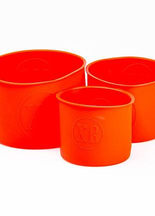 Форма силіконова для випікання куліча паски кругла набір 3 штуки 1.57 • 1.08 • 0.89 літра