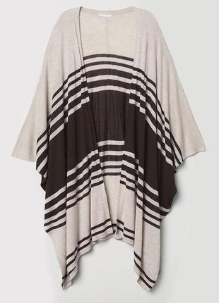 Пончо h&m, накидка, накидочка, кардиган, кардиганчик, в полоску, жилет, жилетка,накидки