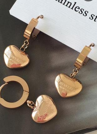 Серьги из медицинского золота stainless steel, xuping позолоченные