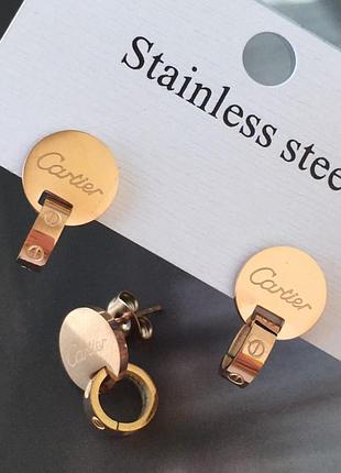 Серьги из медицинского золота stainless steel, xuping позолоченные