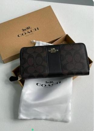 Гаманець coach wallet dark brown/black