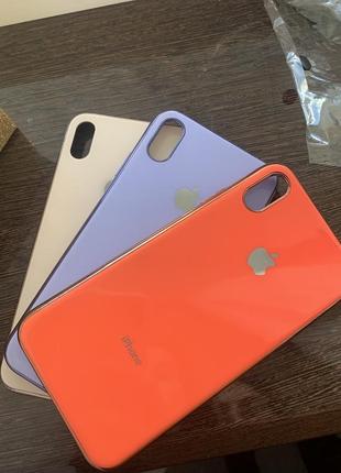 Чохол глянцевий з логотипом glossy silicon case для iphone xs max violet