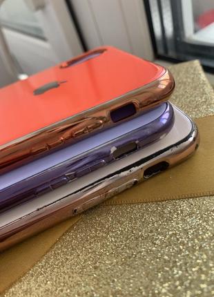 Чохол глянцевий з логотипом glossy silicon case для iphone xs max beige pink5 фото