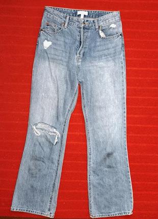 Женские джинсы прямого кроя с рваностями h&amp;m3 фото