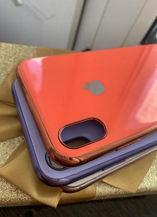 Чохол глянцевий з логотипом glossy silicon case для iphone xs max violet8 фото