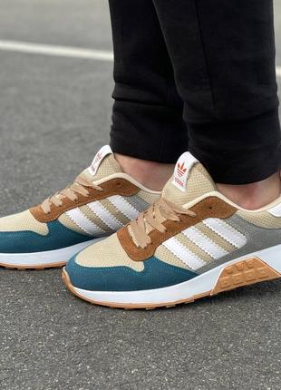 Чоловічі кросівки adidas ruuning blue/brown2 фото