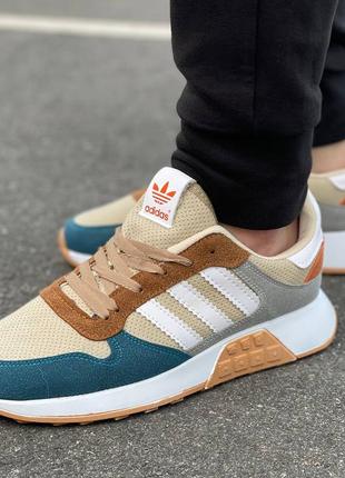 Чоловічі кросівки adidas ruuning blue/brown3 фото