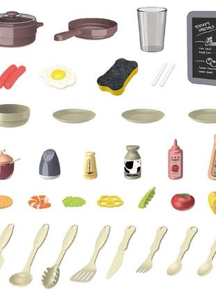 Детская игровая кухня 889-190 с водой, 36 предмета, высота 63 см