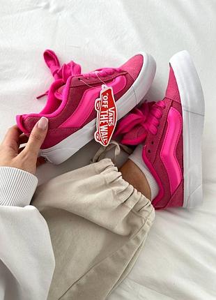 Ванс олд скул малиновые vans knu old skool acid pink2 фото